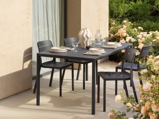 chair Cassia ANTRACITE - table Piave 160x90 antracite materia