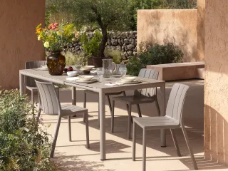 chair Tiberina TORTORA - table Tevere TORTORA verniciato tortora