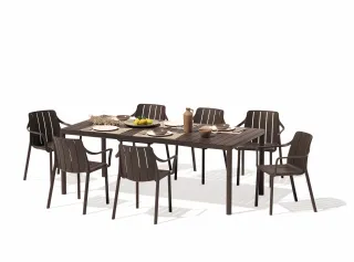 tavolo Tevere 147 - sedia Tiberina Armchair Terra da esterno